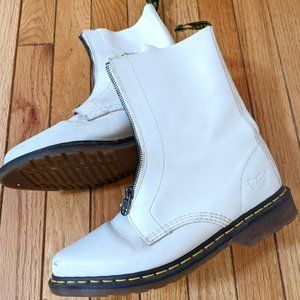 LIMITED Dr. Martens Zena White Front Zipped Boots Size 8
